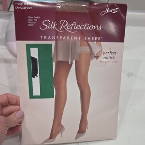 Transparent Sheer Thigh High Hosiery - Nude